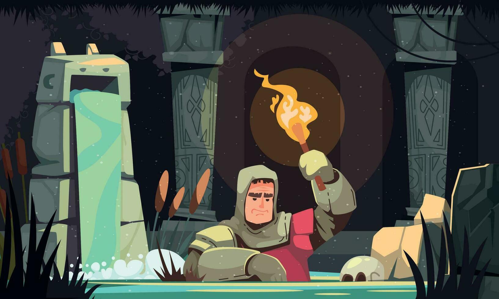 Dungeon Cartoon Concept vector