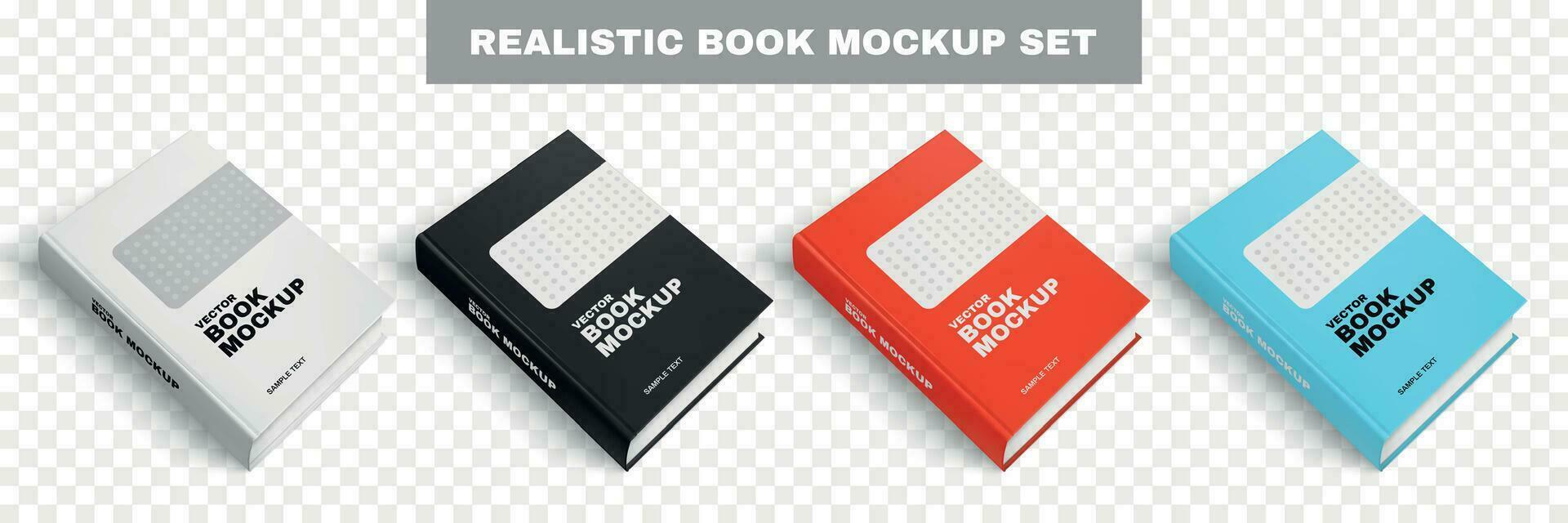 Realistic Books Design Set vector