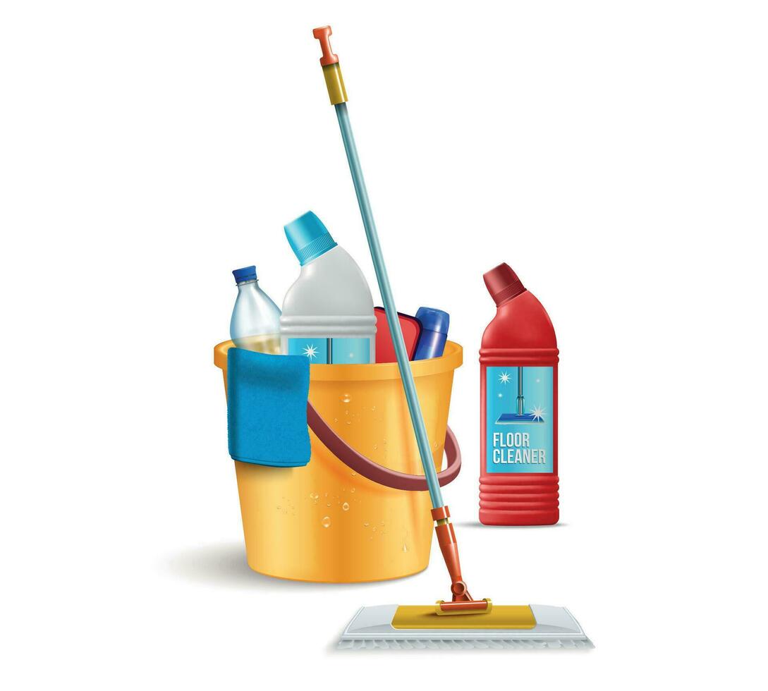 Cleaning Supplies Realistic Composition vector