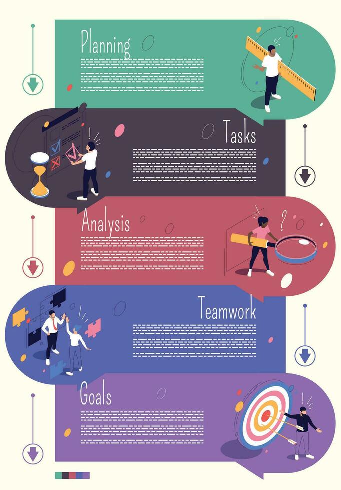 Project Management Isometric Infographics vector