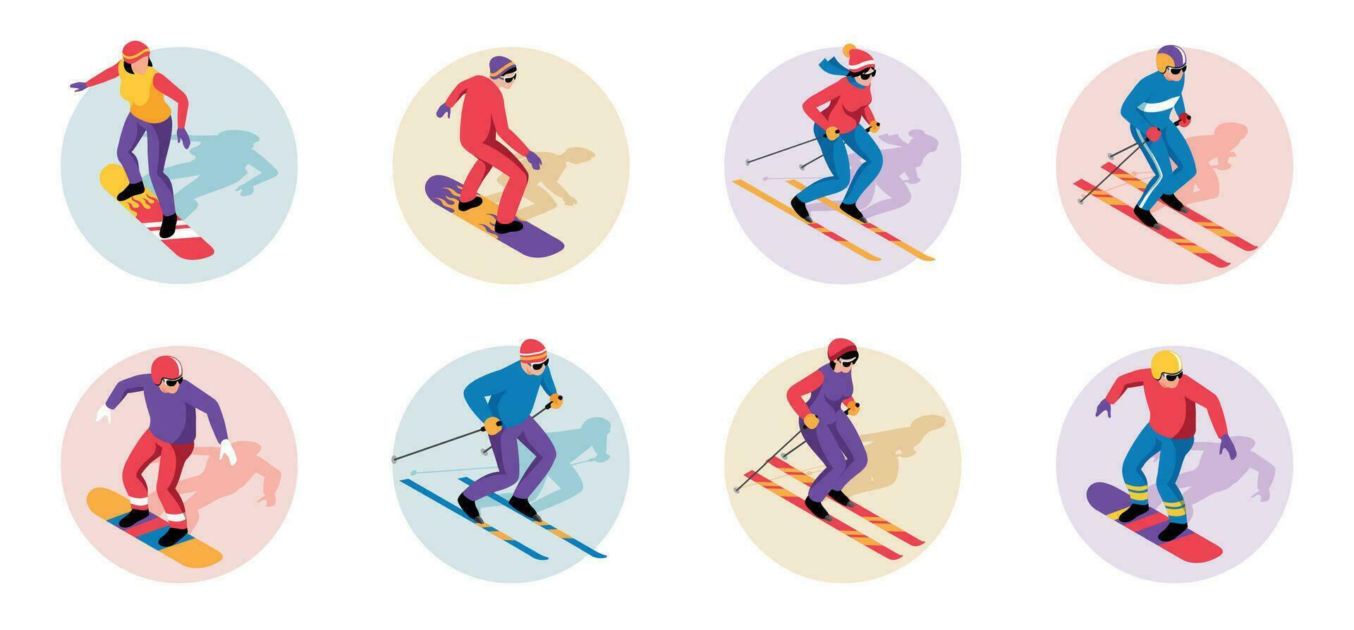 Isometric Ski Resort Set vector