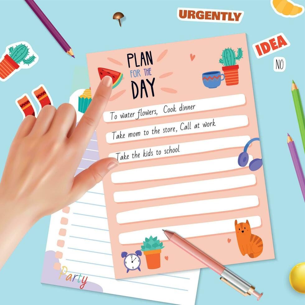 Realistic Planner Background vector