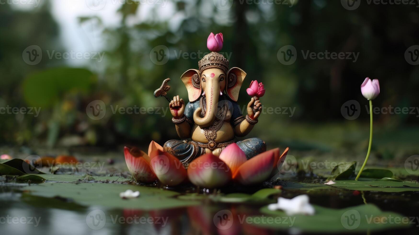 ganesha ilustración, ganesh chaturti, ganesha, ganesha, señor ganesha, señor Ganesha. ai generado foto