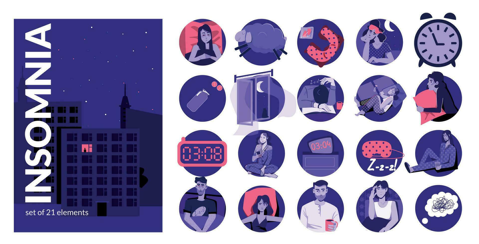 Insomnia Round Compositions Collection vector