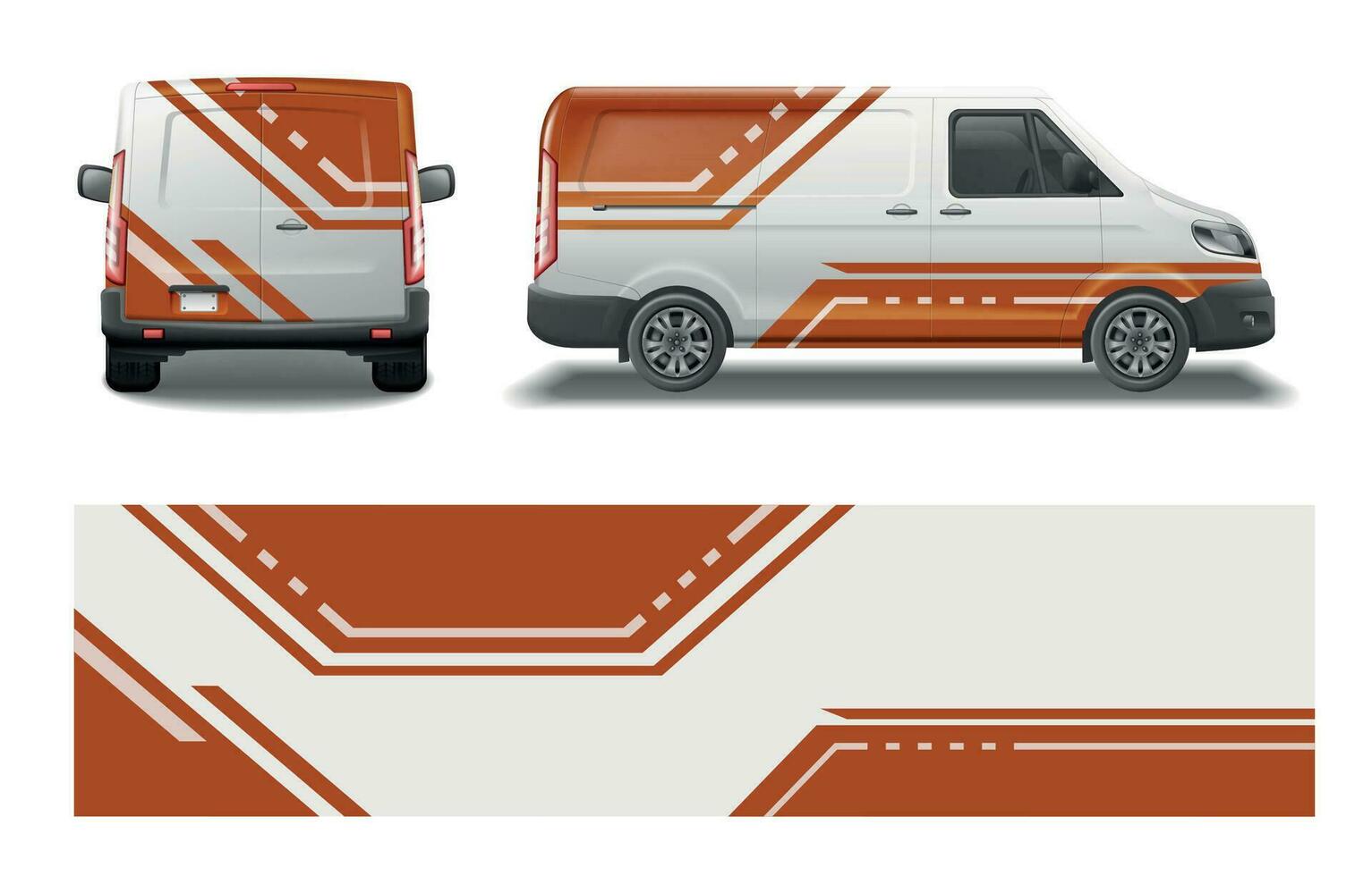 Van Realistic Car Mockup vector