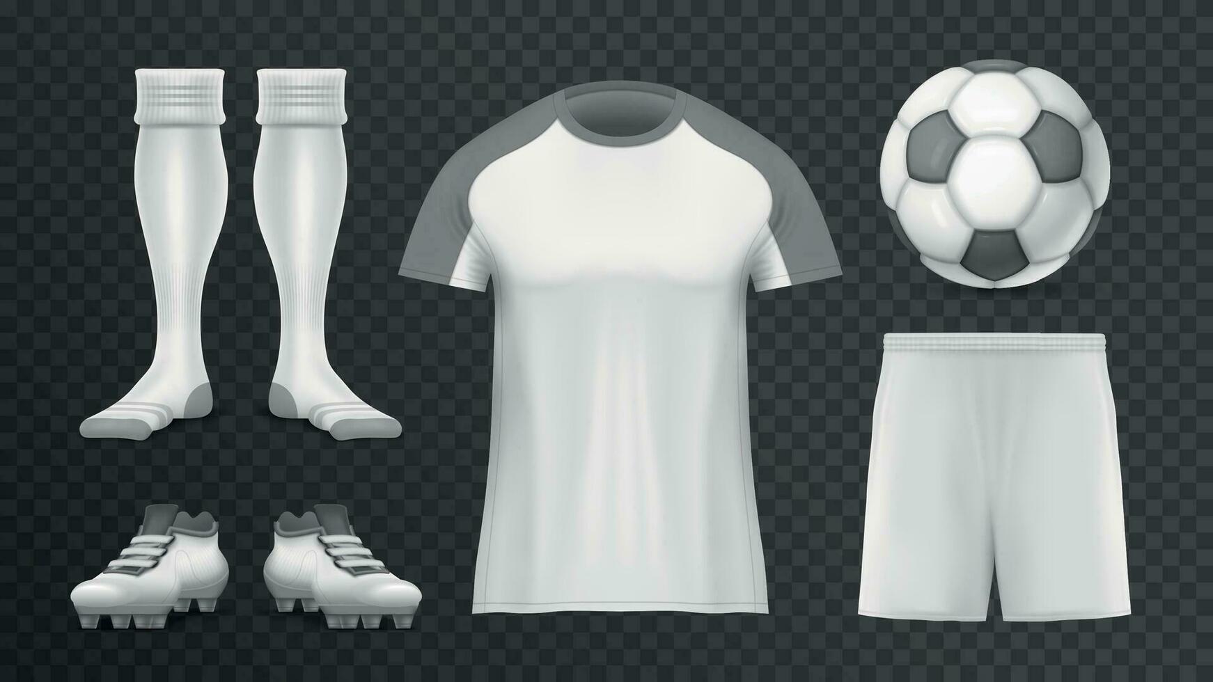 realista fútbol transparente icono conjunto vector