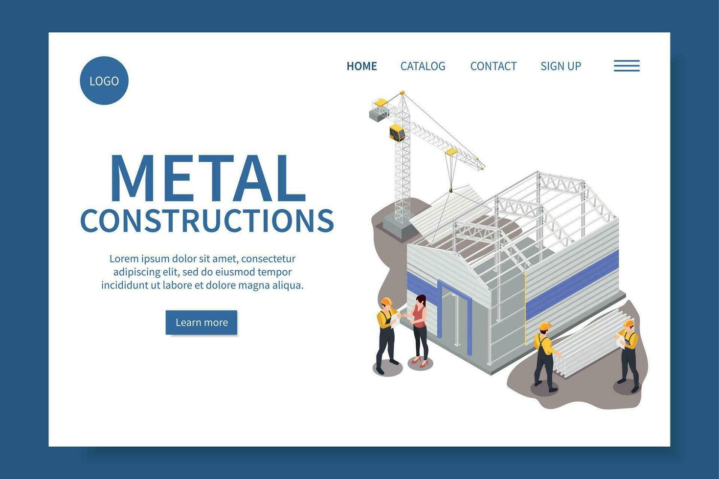 metal construcciones sitio web vector