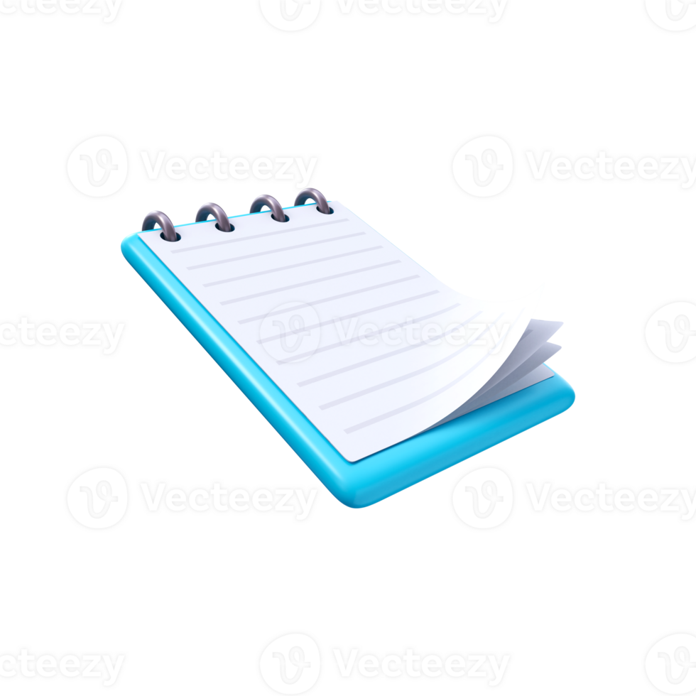 3d spiral notepad icon png