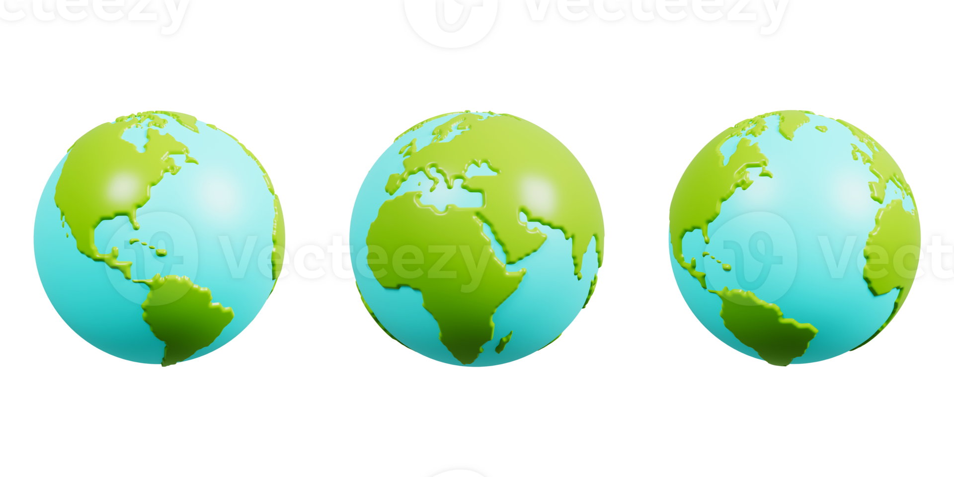 Earth globes set. Asia, North America, South America, Australia png