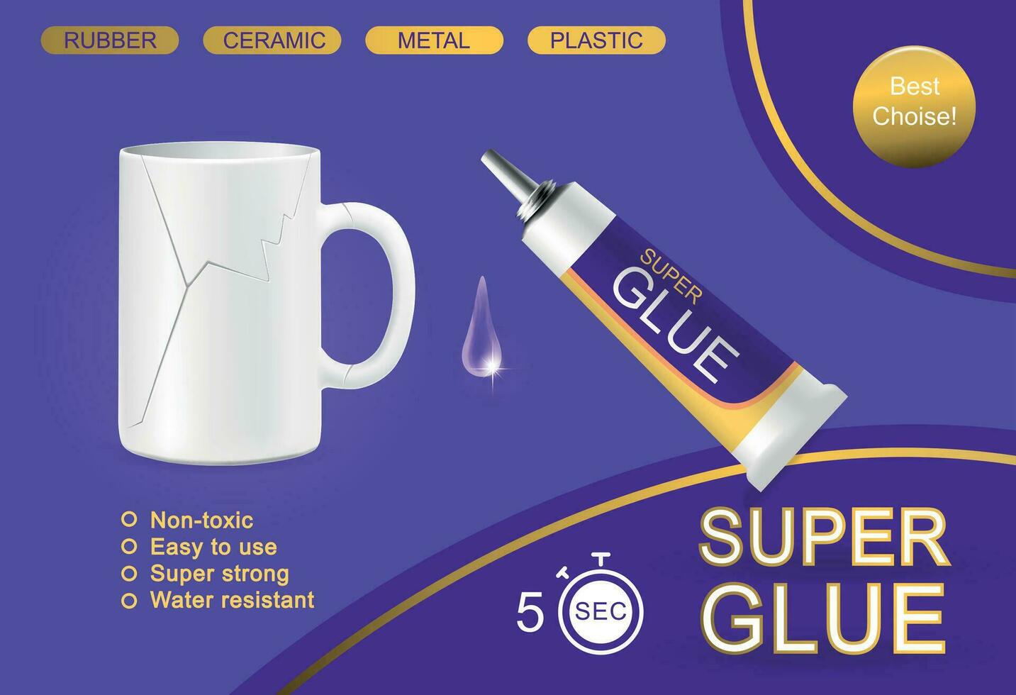 Super Glue Cup Background vector