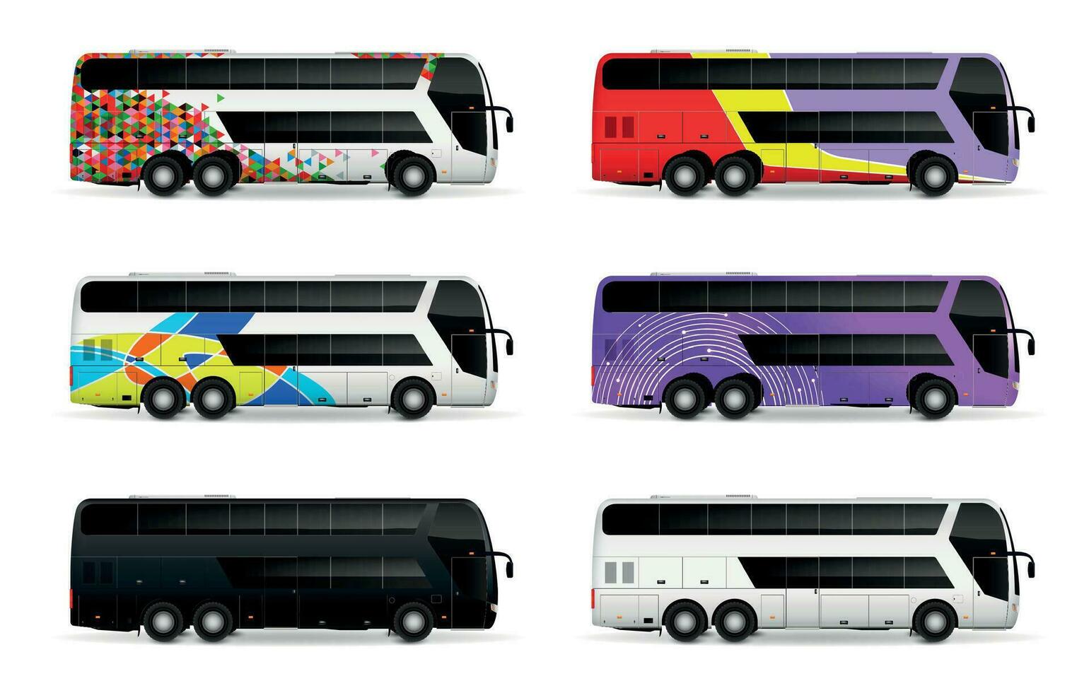 Bus Mockup Set vector