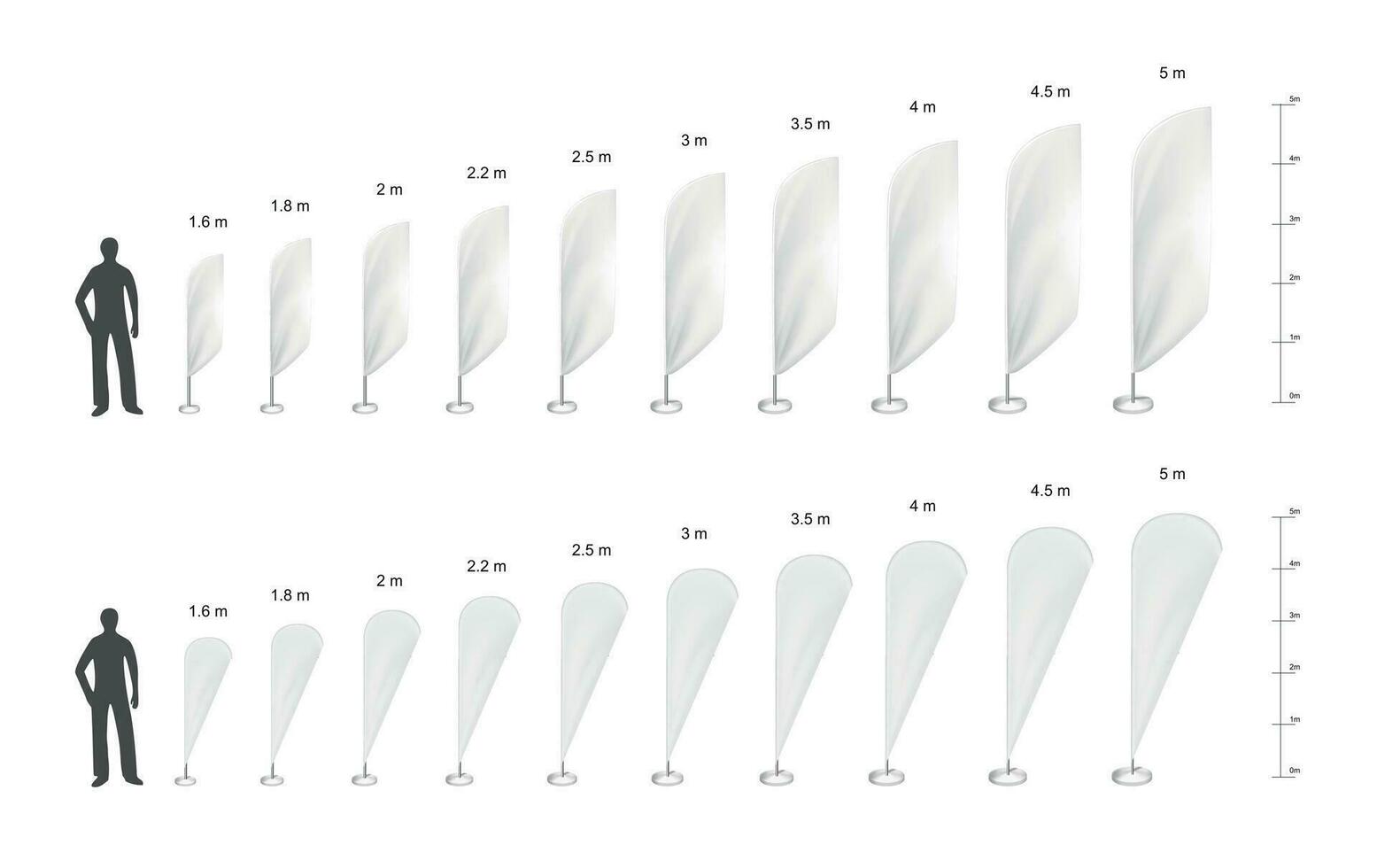 Feather Flag Mockup Set vector
