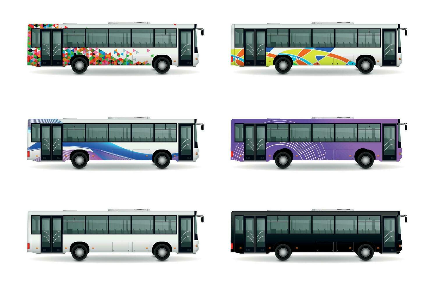 Municipal Bus Set vector