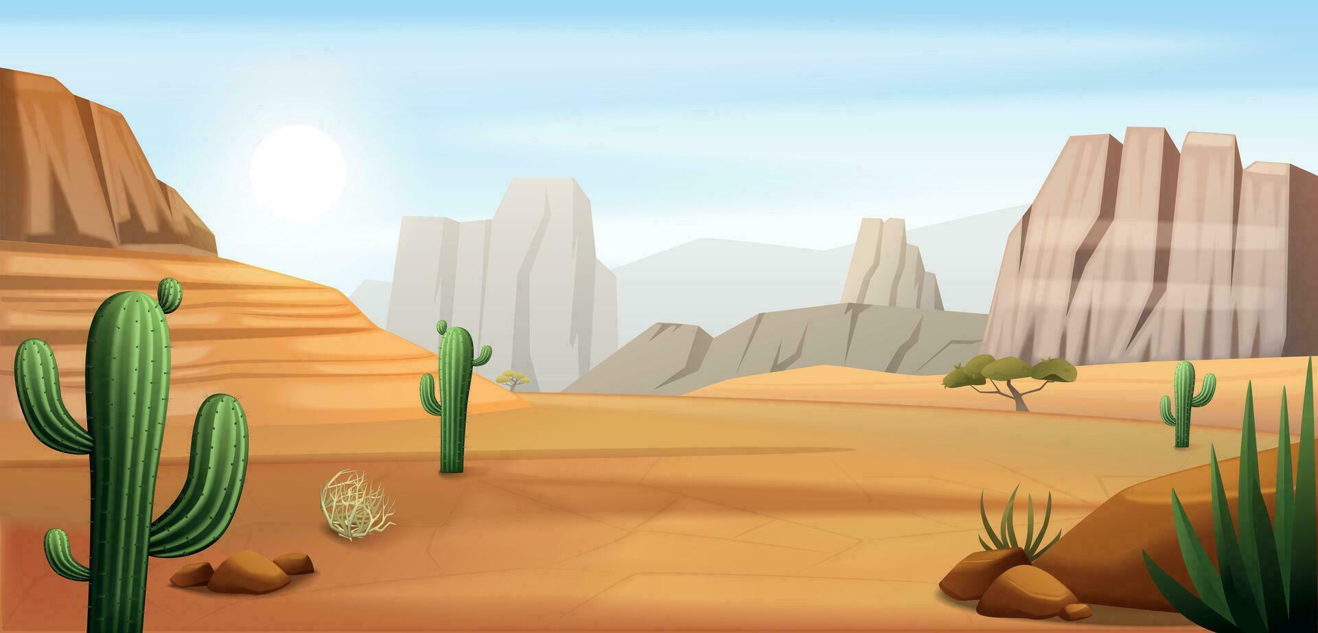 Wild West Landscape Composition vector