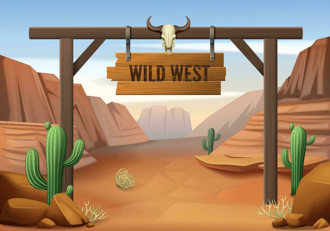 Wild West Gate Composition vector