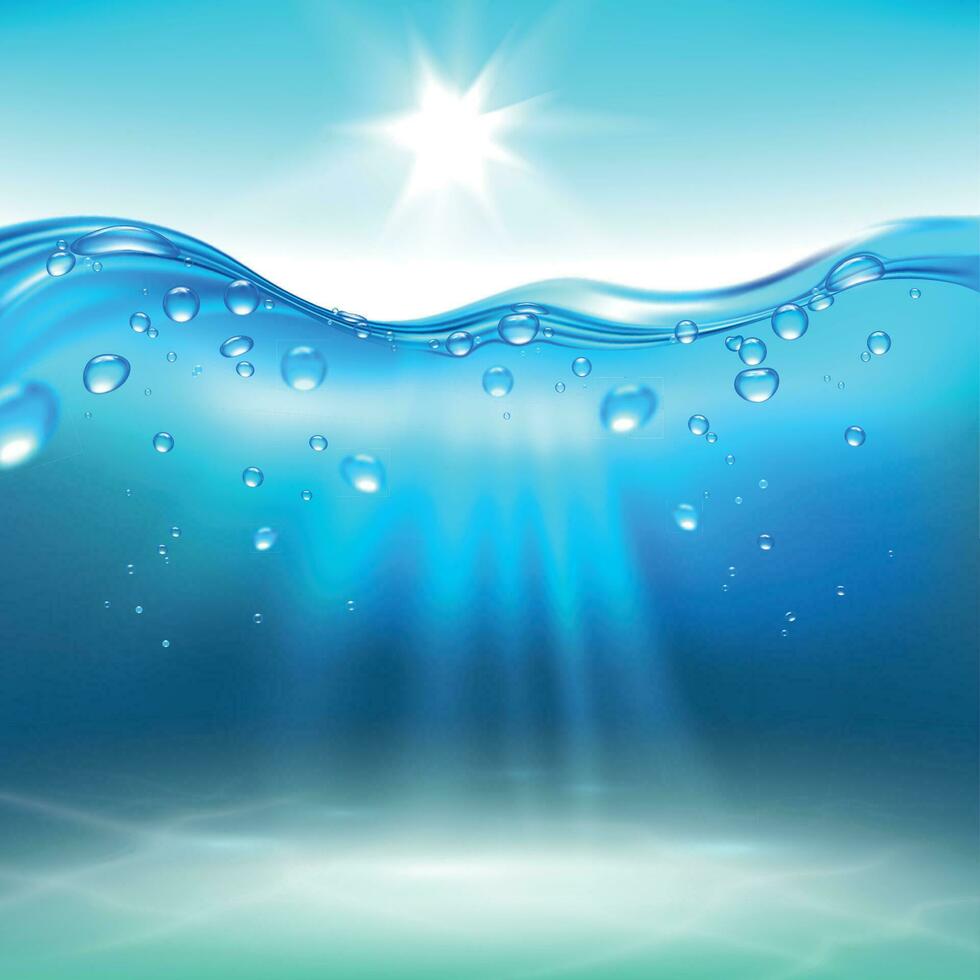 Realistic Water Wave Background vector