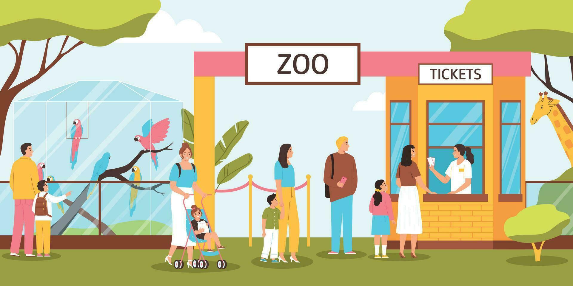 zoo Entrada ilustración vector