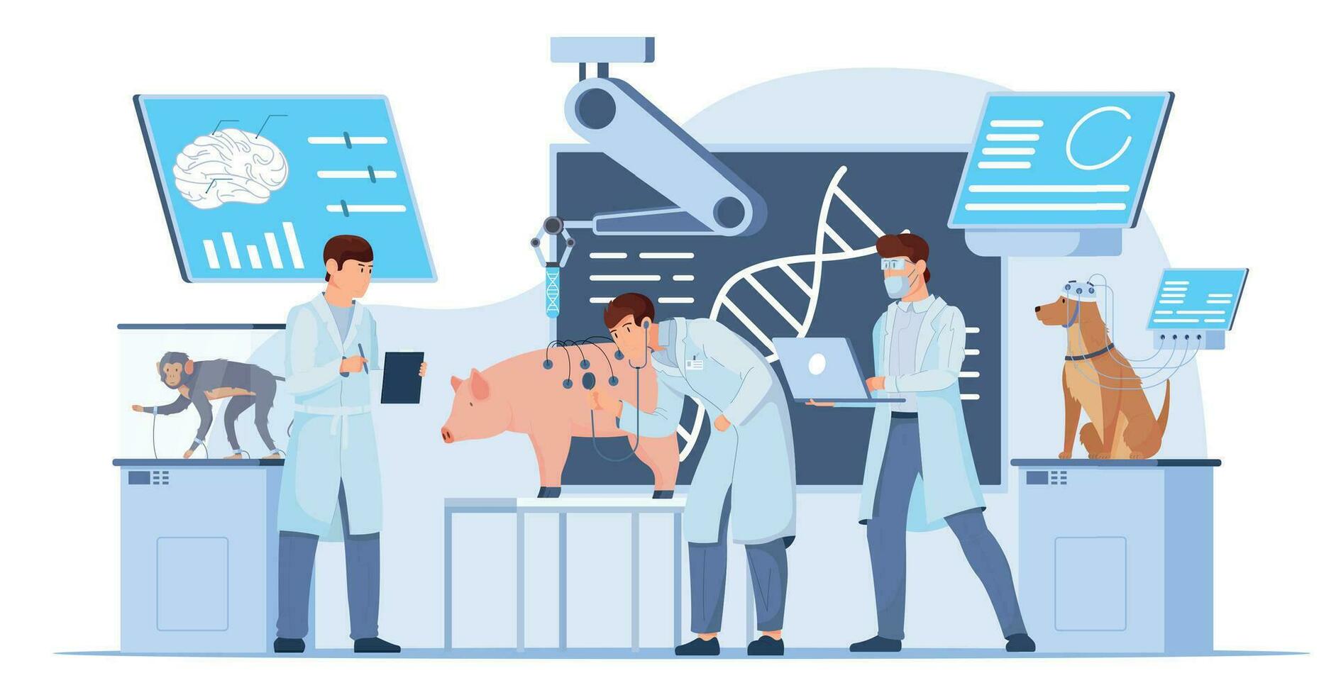 Laboratory Experiments On Animals Illustration vector