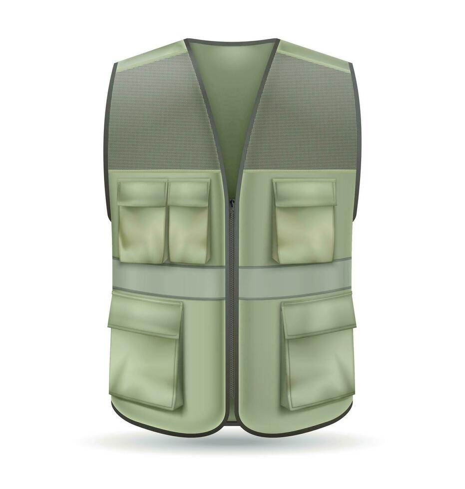 Vest With Pockets Realistic Mockup vector