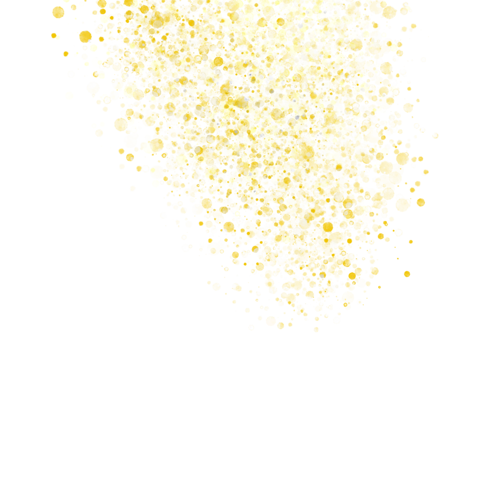 Gold sparkling splatter border png