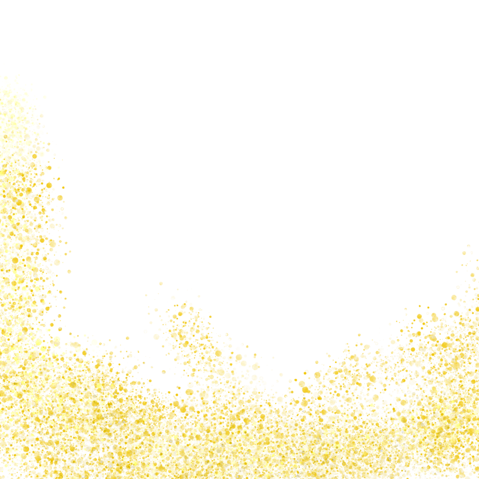 Gold sparkling splatter border png
