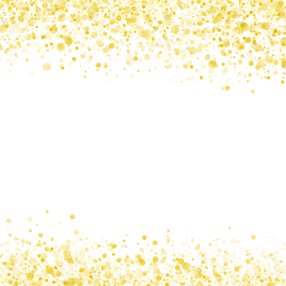 Gold sparkling splatter border png