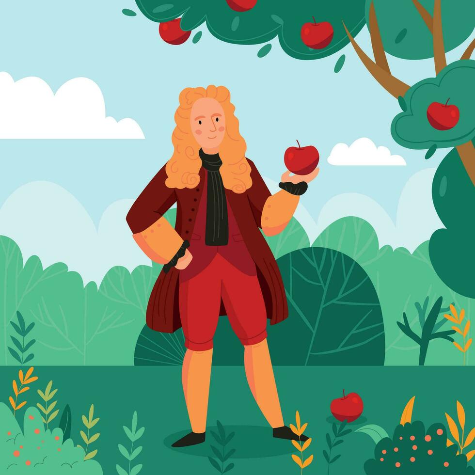 Great Scientist Newton vector