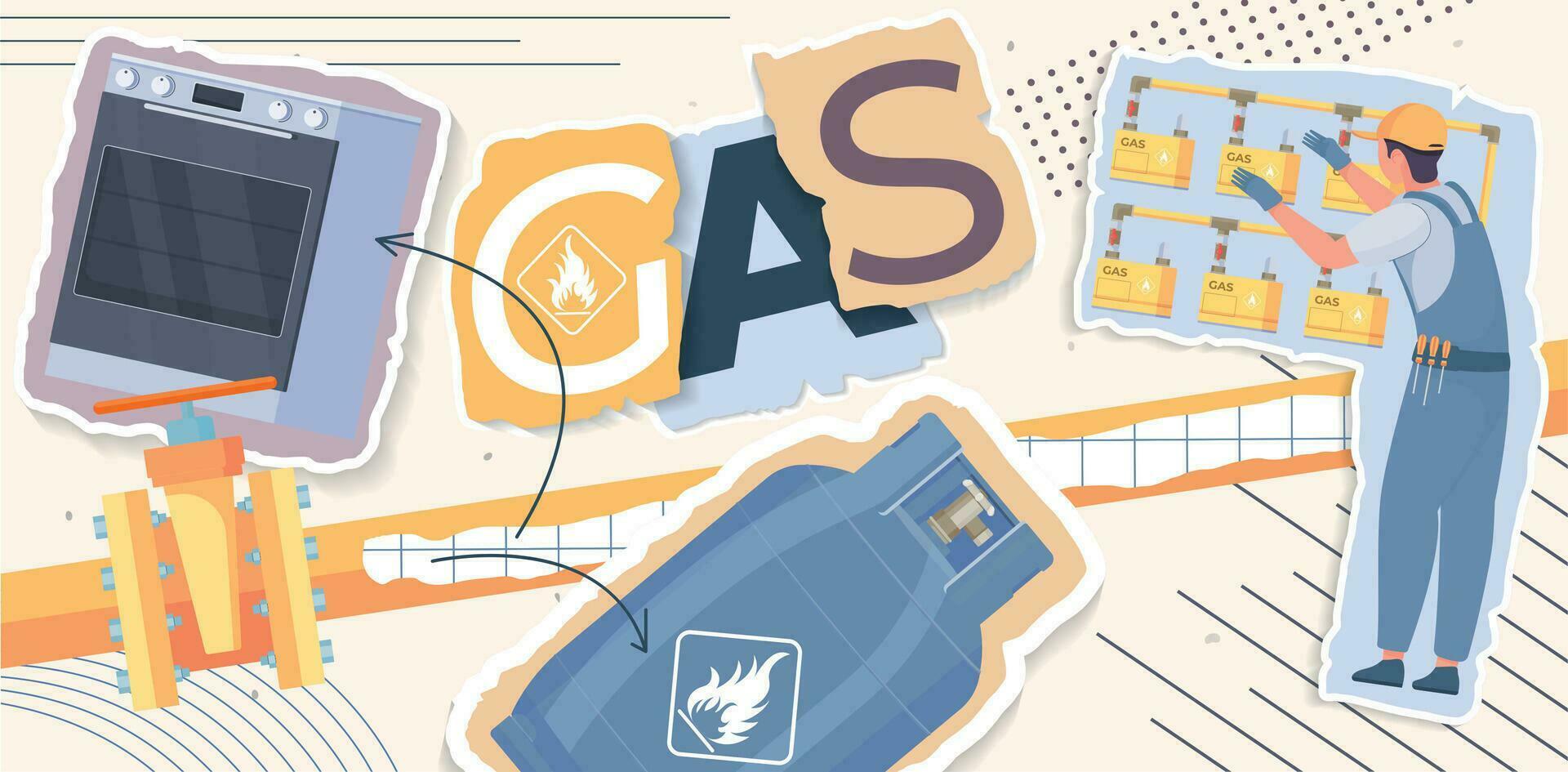 Gas Appliance Collage vector