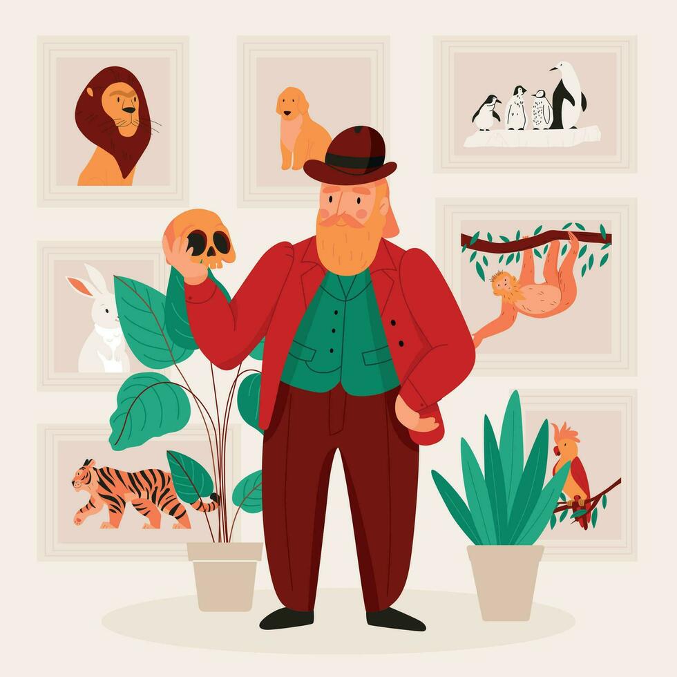 Great Scientist Darwin vector