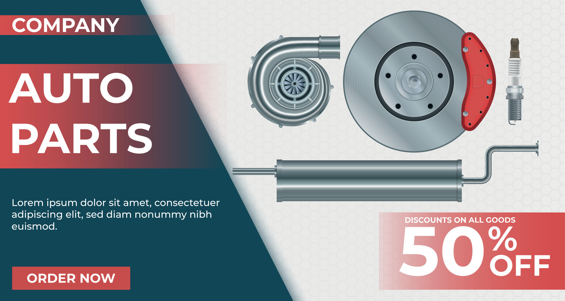 Auto Parts Realistic Banner 24854472 Vector Art at Vecteezy