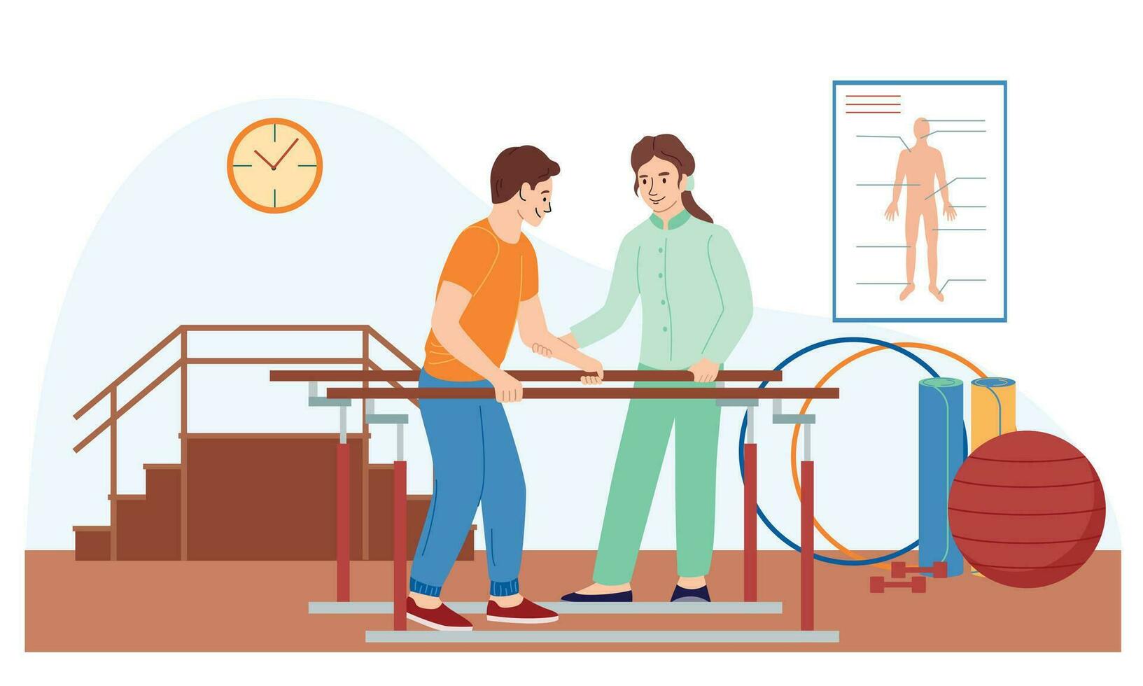 Parallel Bars Rehabilitation Composition vector