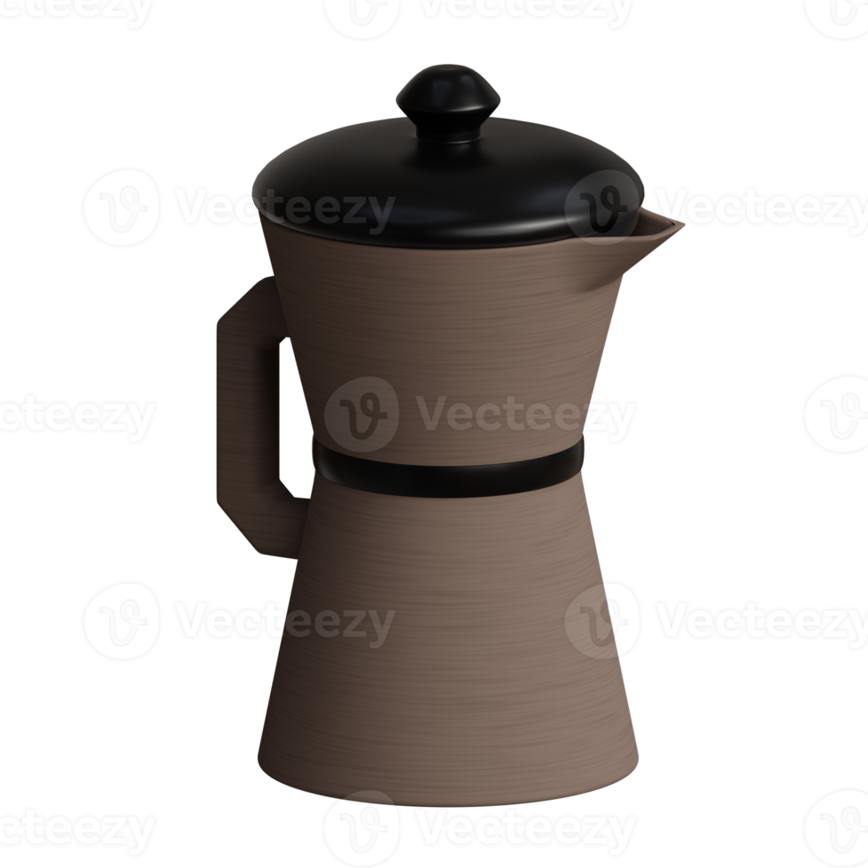 3d rendered coffee pot perfect for coffee shop design project png