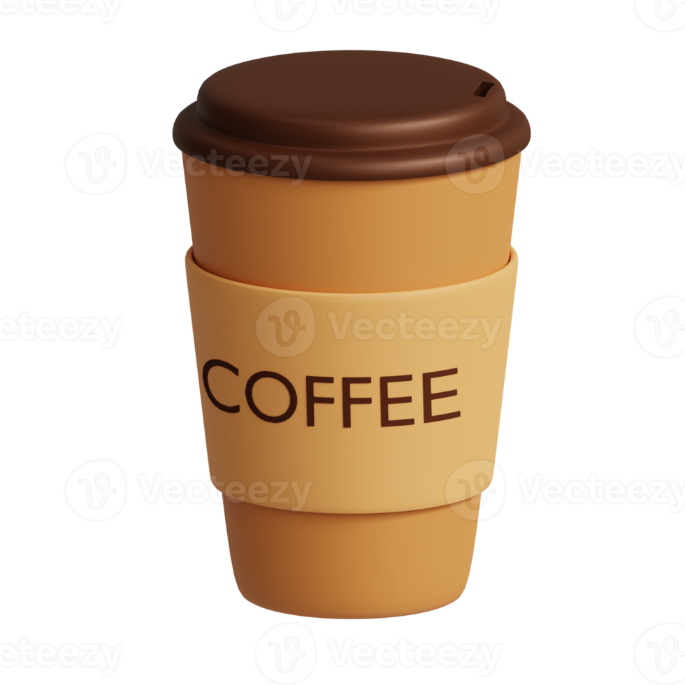 3d rendered coffee cup perfect for coffee shop design project png