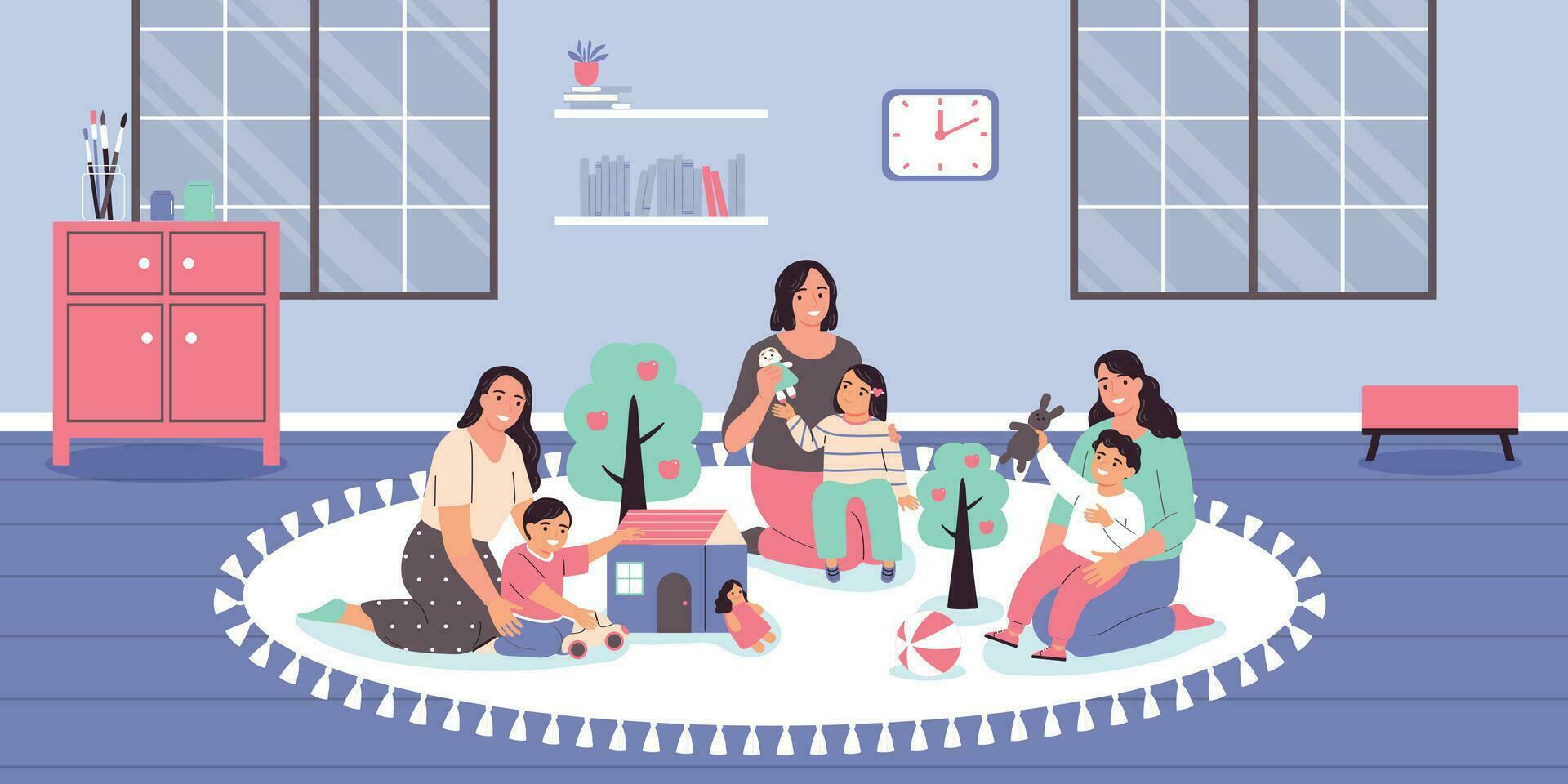 Mom Baby Club Background vector