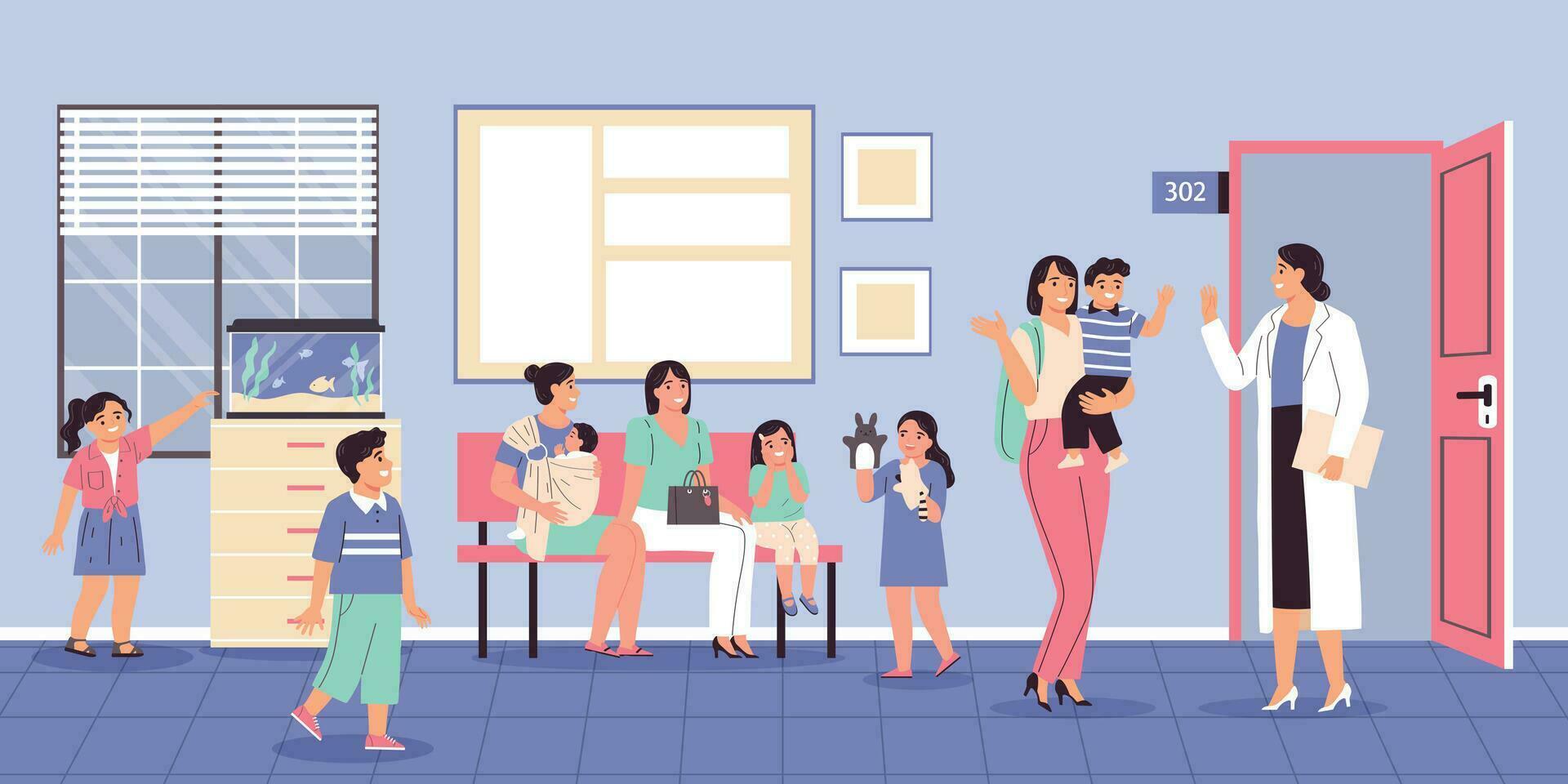 Mom Baby Group Illustration vector