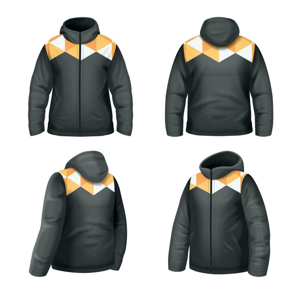 Jacket Realistic Set vector