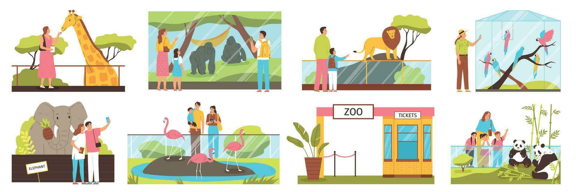 Zoo Compositions Set vector