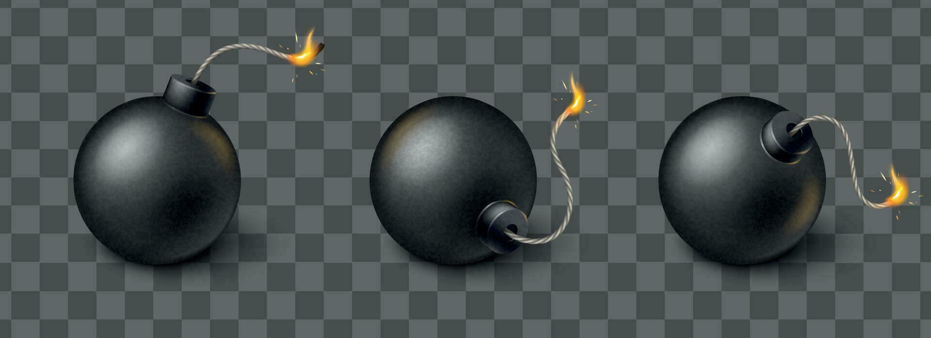 Bomb Realistic Set vector
