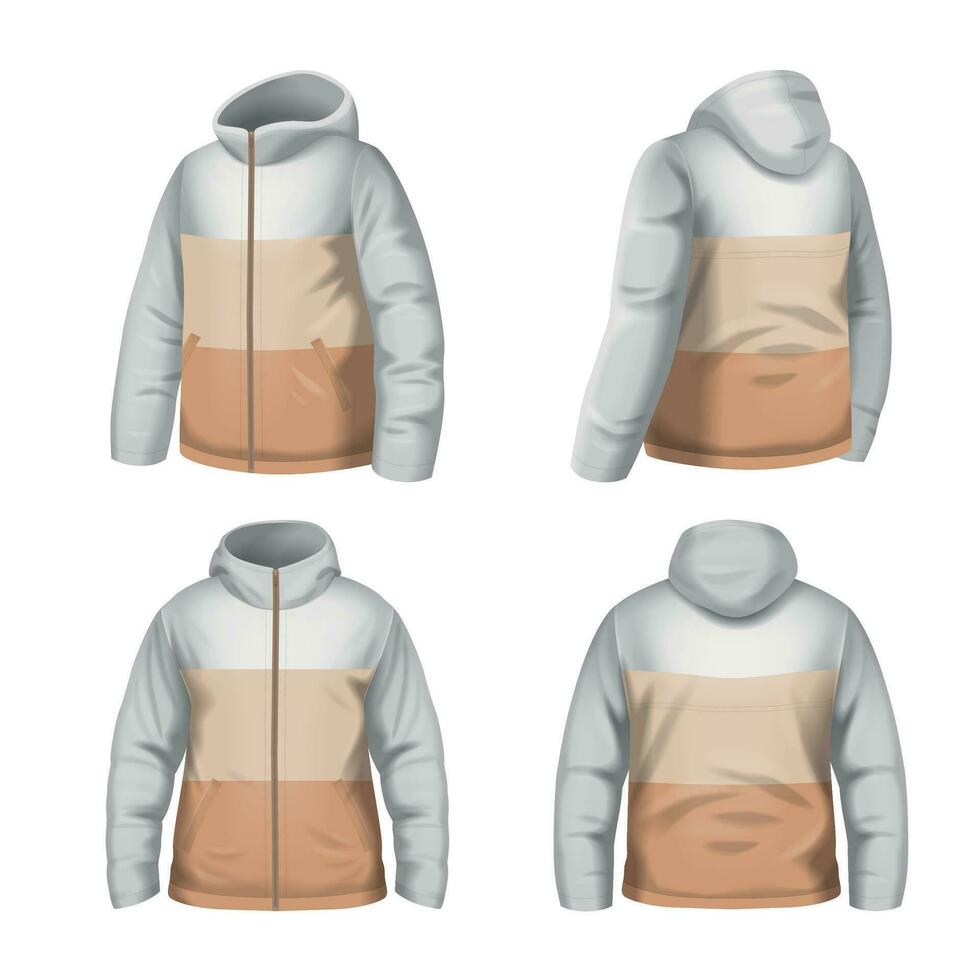 Jacket Realistic Set vector