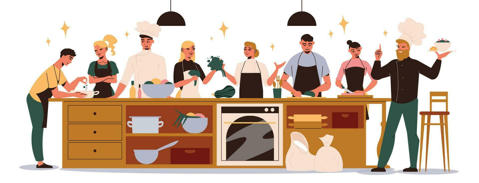 culinario clases plano composición vector