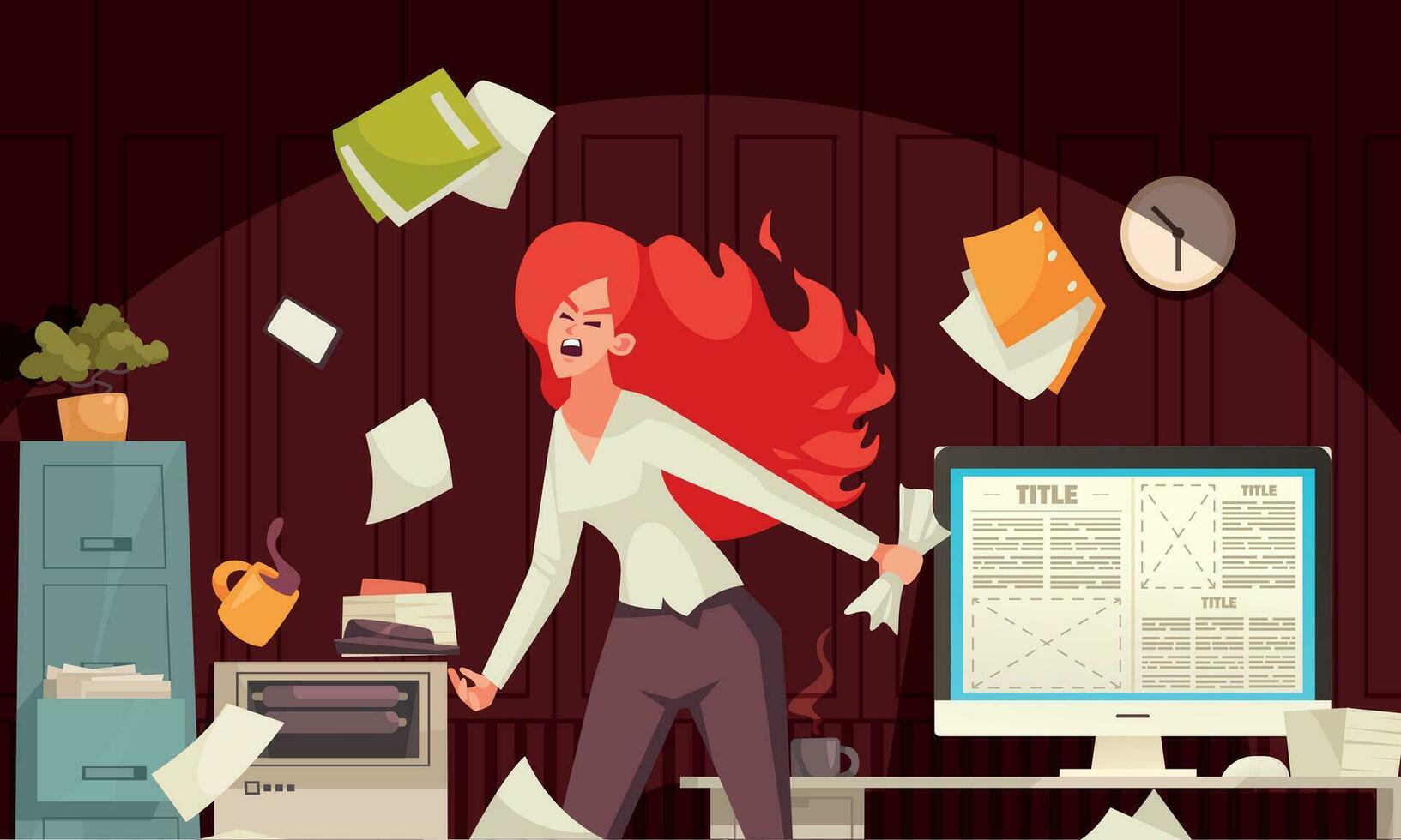 Office Stress Concept vector