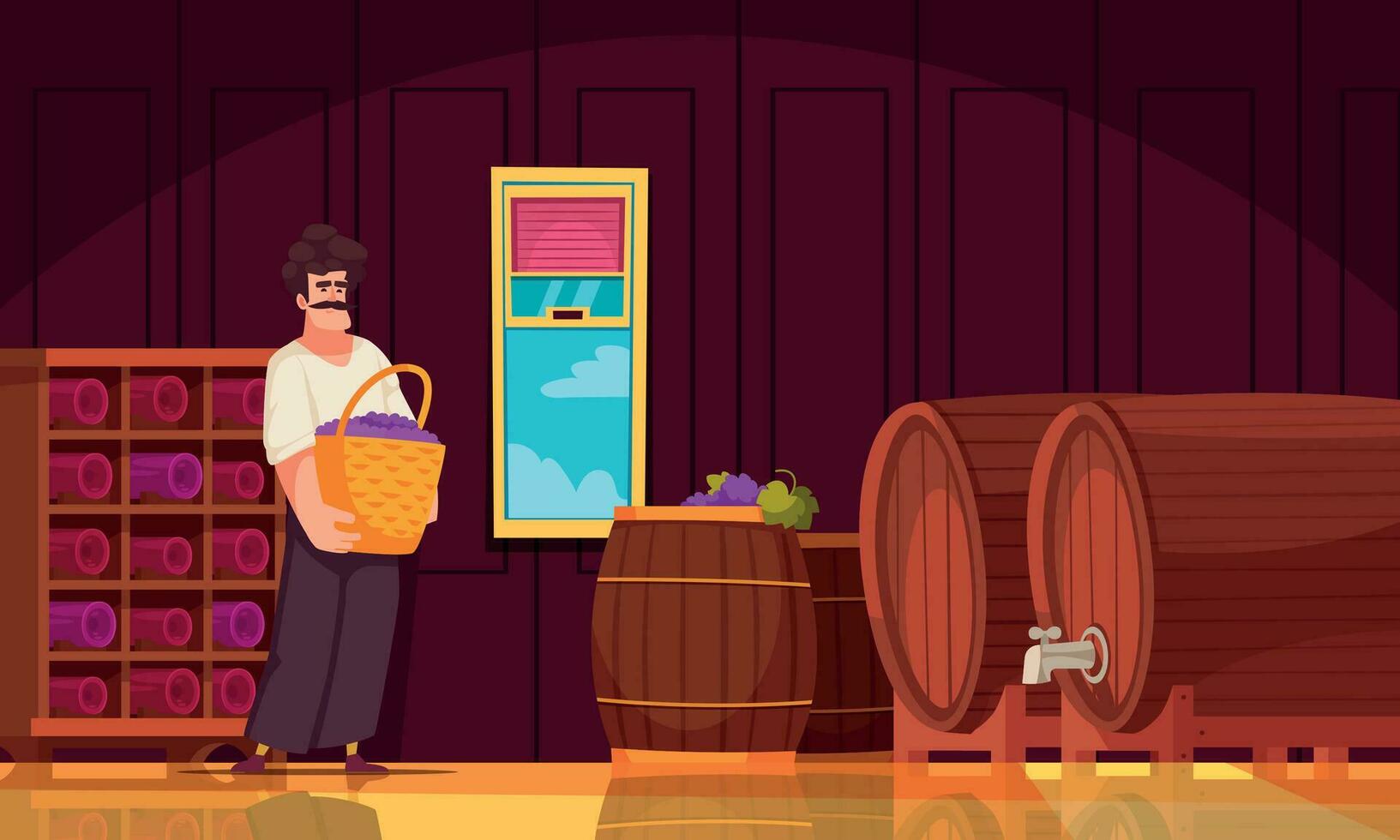 Wine Cellar Cartoon vector