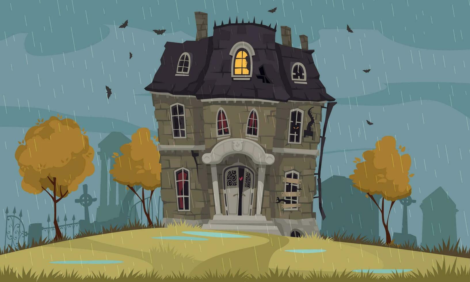 Scary House Poster vector