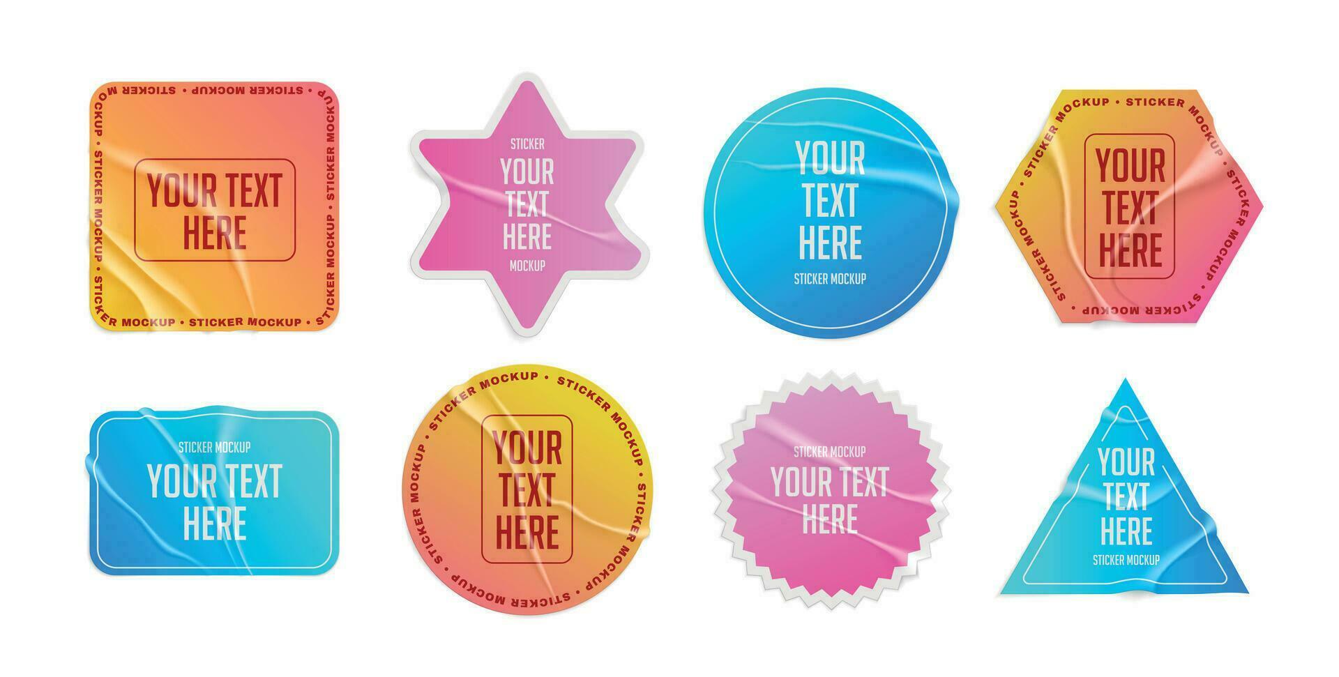 Colorful Stickers Labels Set vector