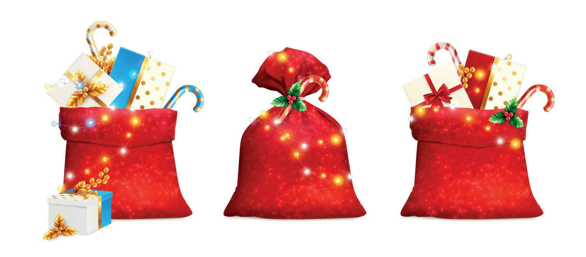 Realistic Christmas Bags vector