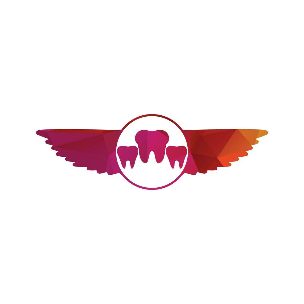 Teethes with wings simple template vector illustration