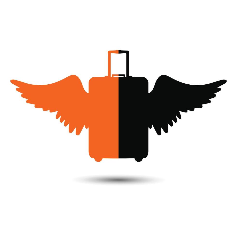 Travel agency logo with wings vector illustration