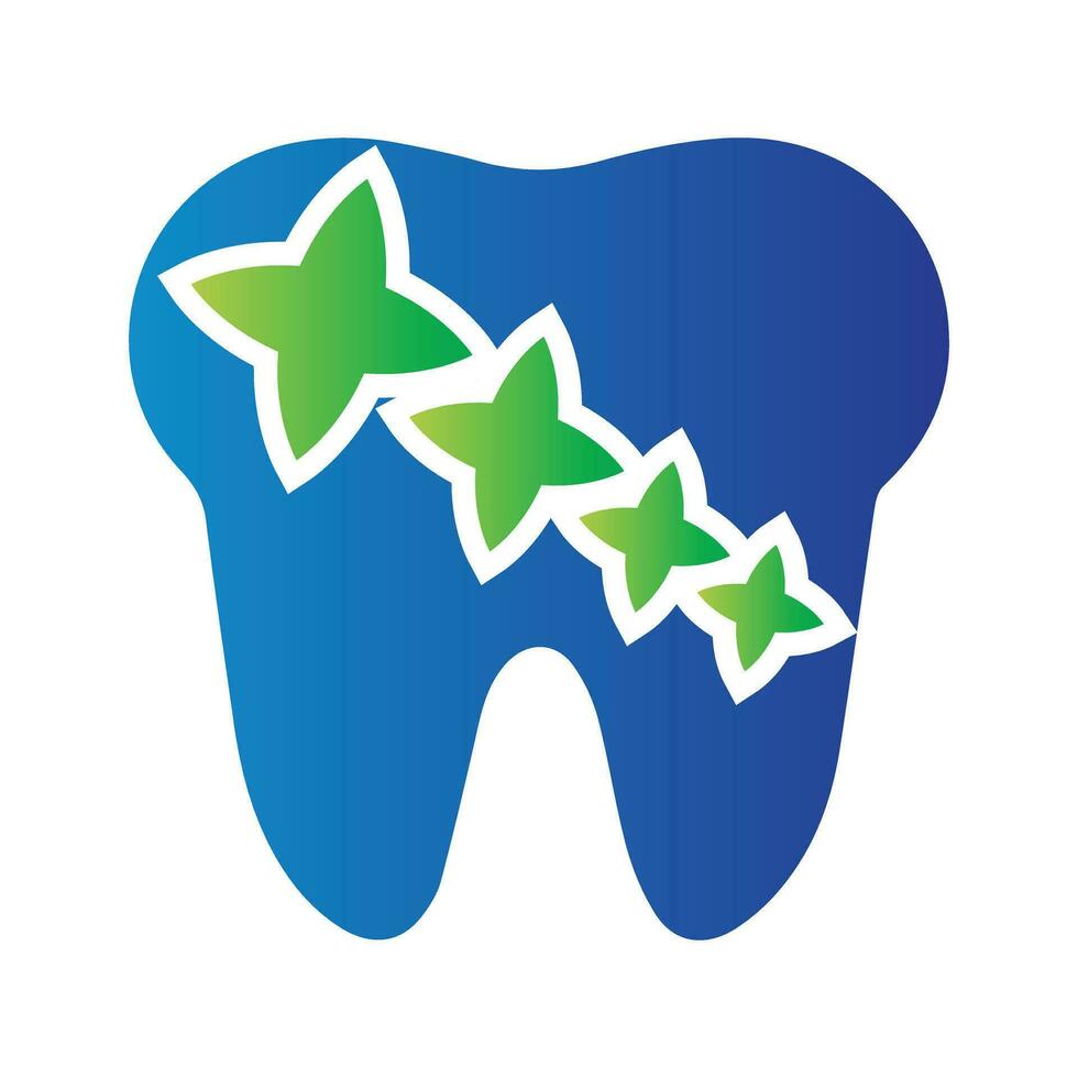 Tooth logo design template with stars vector