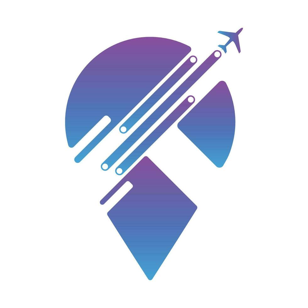 Travel agency logo with pin location vector illustration