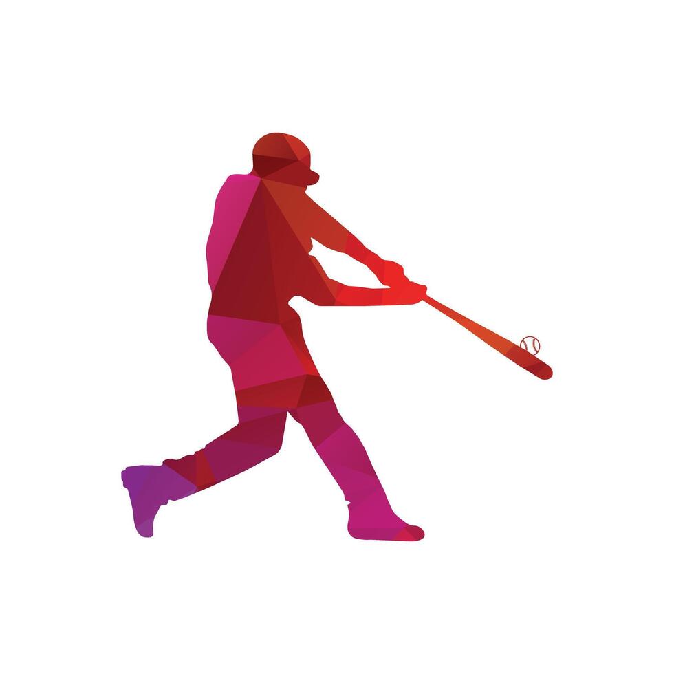 Baseball hitting a ball concept swinging a bat very fast vector illustration